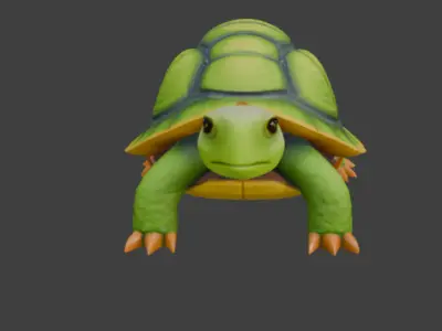 Cartoon Turtle Stylized Game-Ready 3D Model with PBR Textures Low-poly 3D model