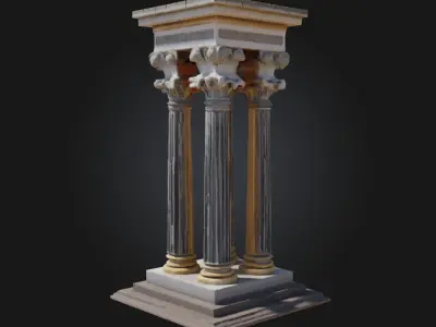 Templar Triad  Symbols of Sacred Order and Power 3D model
