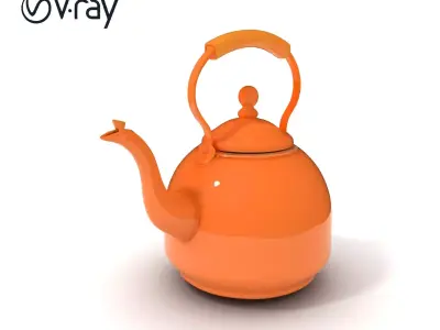 Copper Vintage Teapot D Model Pack Low-poly 3D model
