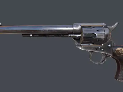 Colt Revolver outdated Low-poly 3D model