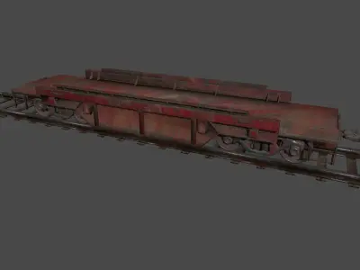 Train wooden ladder Low-poly 3D model
