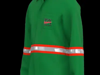 Jaleco work jacket - with reflective stripe 3D model
