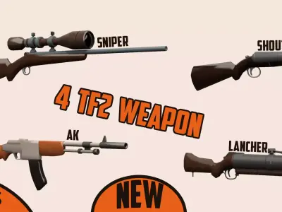 TF2 Weapon Low-poly 3D model