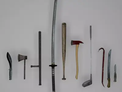 Melee Weapons Low-poly 3D model purchase