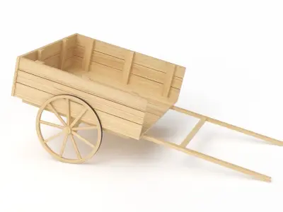 Old Wooden Cart 3D model purchase