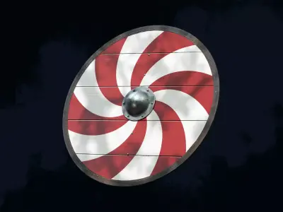 Viking shield 2 - Freshforged Low-poly 3D model