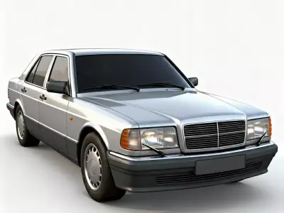 Silver Executive Sedan 3D Model Low-poly 3D model