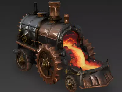 Molten Maker Dwarven Forge-Engine 3D Model Low-poly 3D model