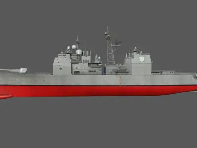 Aegis Cruiser CG-52 USS Bunker Hill Low-poly 3D model