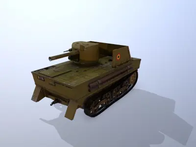 T13 Type 1 - WWII Tank Belgian Army Low-poly 3D model