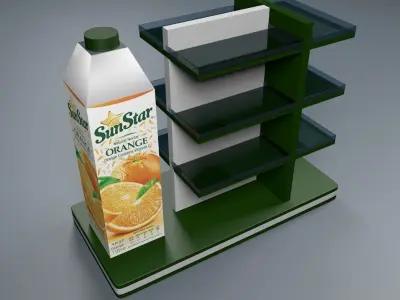 Shelf for orange juice 3D model