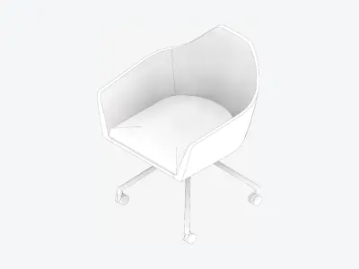 Chair - Simplicity - 4 Star Castors Low-poly 3D model