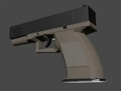 Pistol lowpoly for games Low-poly 3D model