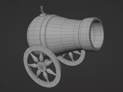 Stylized Cartoon Cannon - Game Ready Low Poly Model Low-poly 3D model