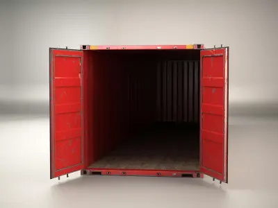 Intermodal Shipping Container 40-foot-long Old Low-poly 3D model