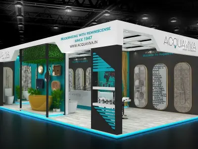 Exhibition Stall size 10x5Mtr Two Side Open 3D model  3D model