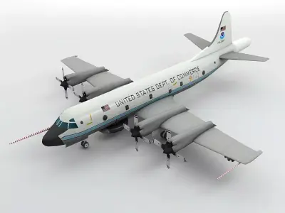 WP-3D Hurricane Hunter Low-poly 3D model