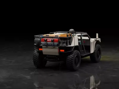 Sci-Fi Research Off-Road Vehicle Military Rover 3D Model 3D model