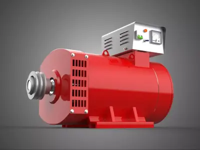 ELECTRIC MOTOR GENERATOR ALTERNATOR DYNAMO GENERATION PULLEY KVA 3D model