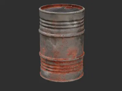Metal Drum  Low-poly 3D model