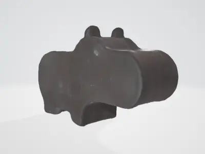 Minimalist Rhinoceros Silhouette 3D Asset Low-poly 3D model