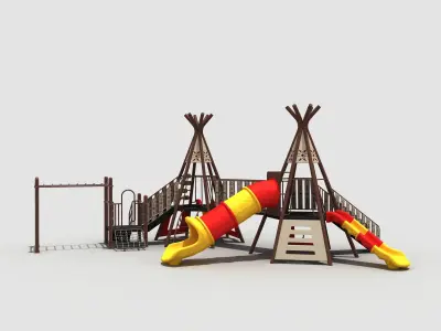 Kids outdoor commercial play structure 3D model 3D model 23