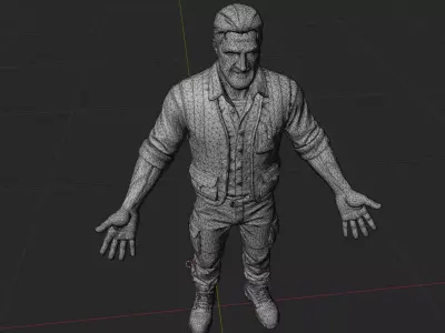 Stylized Construction Worker Male-Game Ready Low-poly 3D model