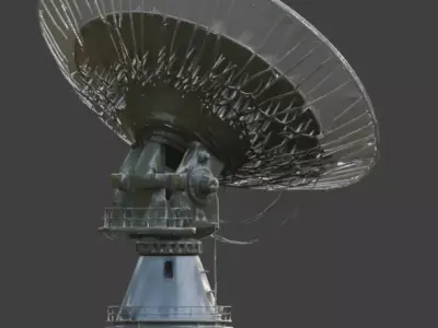 Abandoned High Tech Military Radar Dish 3D Model Low-poly 3D model