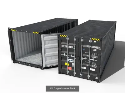 20ft cargo containers 3D Model Pack