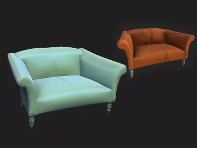 sofa  stylized Low-poly 3D model