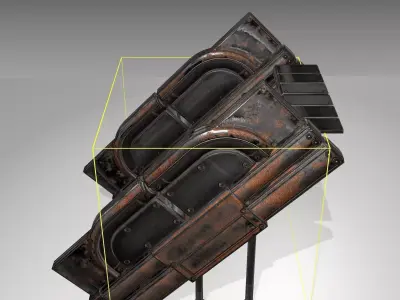Futuristic Stairs - 24 - Rusty Textures Low-poly 3D model