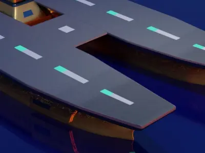 Futuristic aircraft carrier Free 3D model
