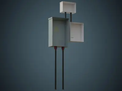 Utility Box 3A  Low-poly 3D model