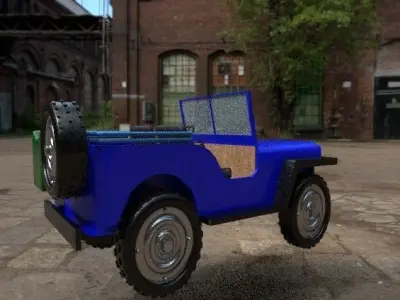Old jeep Low-poly 3D model