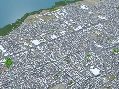 Managua Nicaragua 30km AI Low-poly 3D model