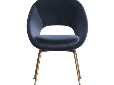 Orb Velvet Dining Chair Westelm 3D model