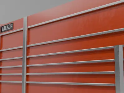 low poly 73 in Red Roll Cab Toolbox Tool Storage Cabinet Low-poly 3D model