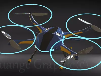Drone quadcopter Low-poly 3D model buy