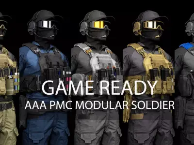 AAA PMC MODULAR SOLDIER PACK Low-poly 3D model