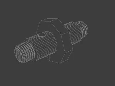 Thread Bearing Shaft Low-poly 3D model