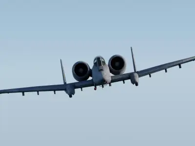 A-10 Thunderbolt Fully-Rigged And Animated With Weapons Low-poly 3D model