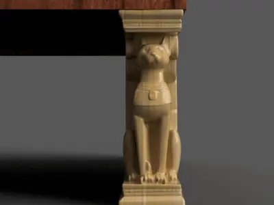 Egyptian Bastet Monitor Riser 3D STL File for Desk Decor 3D print model
