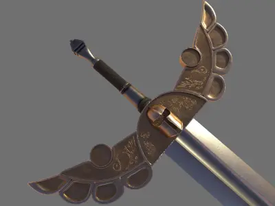 Longsword Game Asset  Free low-poly 3D model