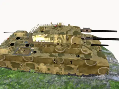 Landkreuzer P 1000  Ratte Low-poly 3D model