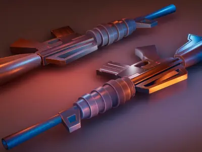 Stylized M4A1 Low-poly 3D model