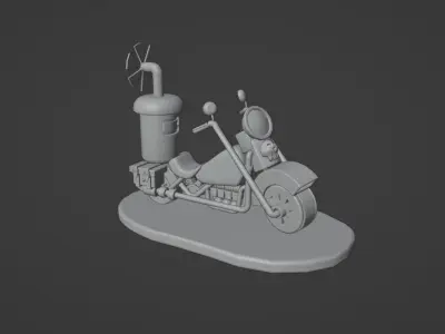 Steampunk Motorcycle 3D model