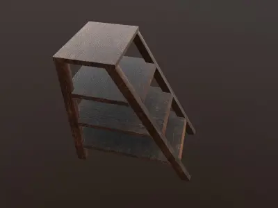 Small Wooden Ladder Low-poly 3D model