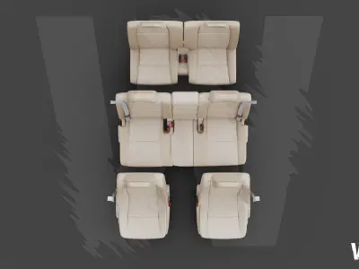 SUV complete Seat Set - Universal Car Seat Set 3D model