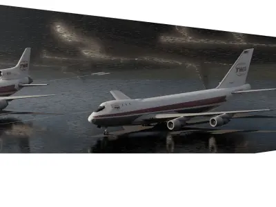  Boeing 747  and Lockheed L-1011 3D model