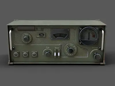 WW2 Military radio Low-poly 3D model